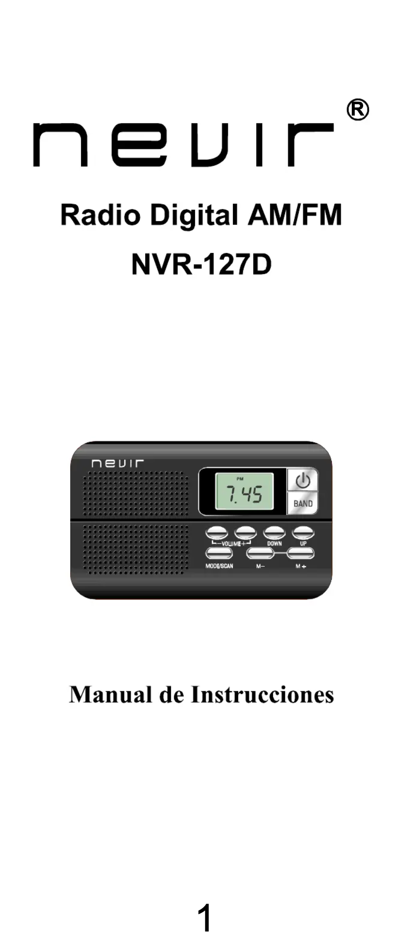 Página 1 del manual Manual de usuario Nevir NVR-127 D