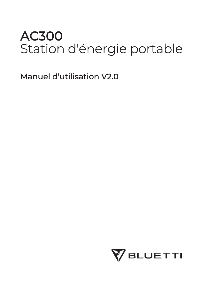 Image de la première page du manuel de l'appareil AC300