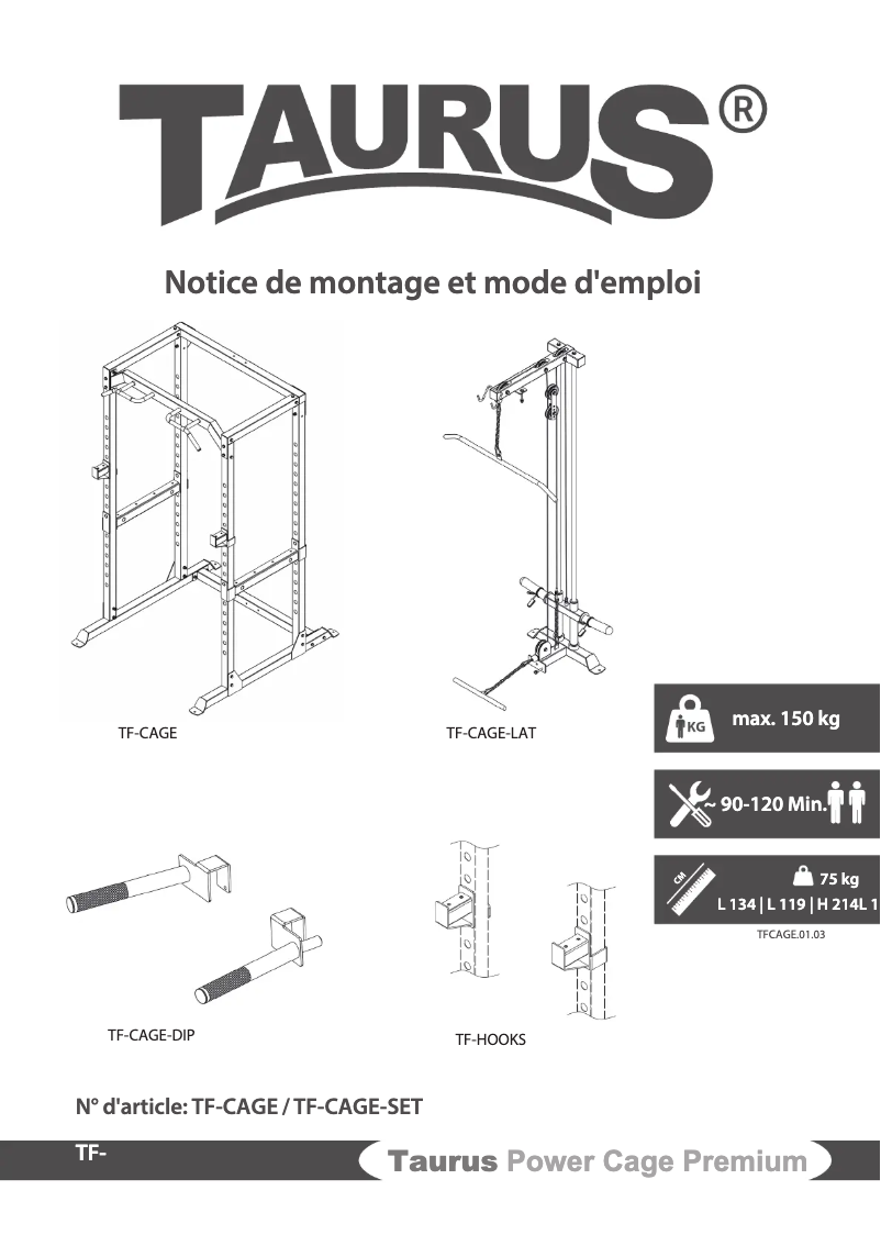 Image de la première page du manuel de l'appareil Power Cage Premium