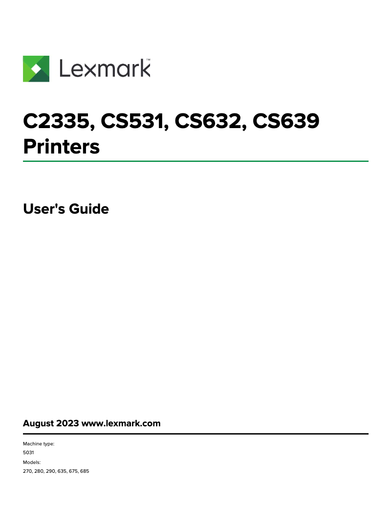 Page 1 de la notice Manuel utilisateur Lexmark C2335