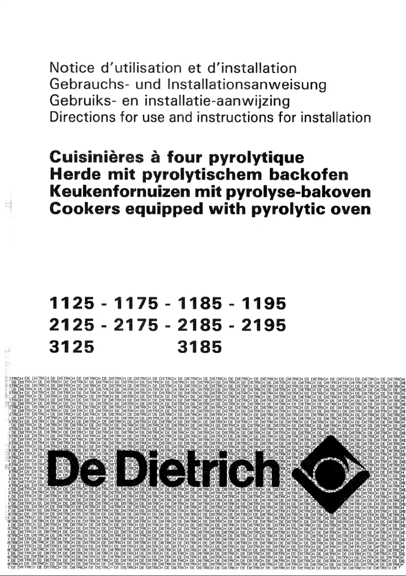 Page n°1 - Manuel utilisateur De Dietrich 2185