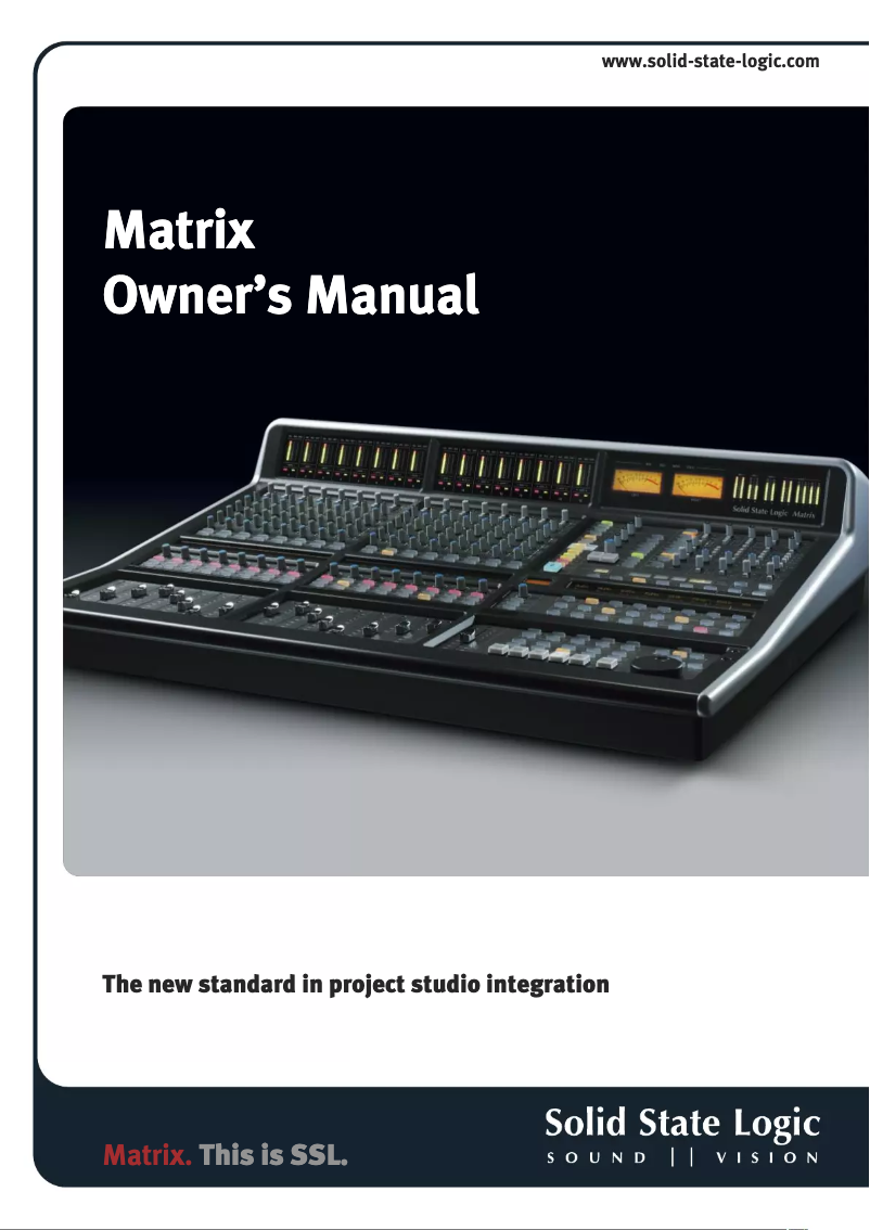 Page n°1 - Manuel utilisateur Solid State Logic Matrix