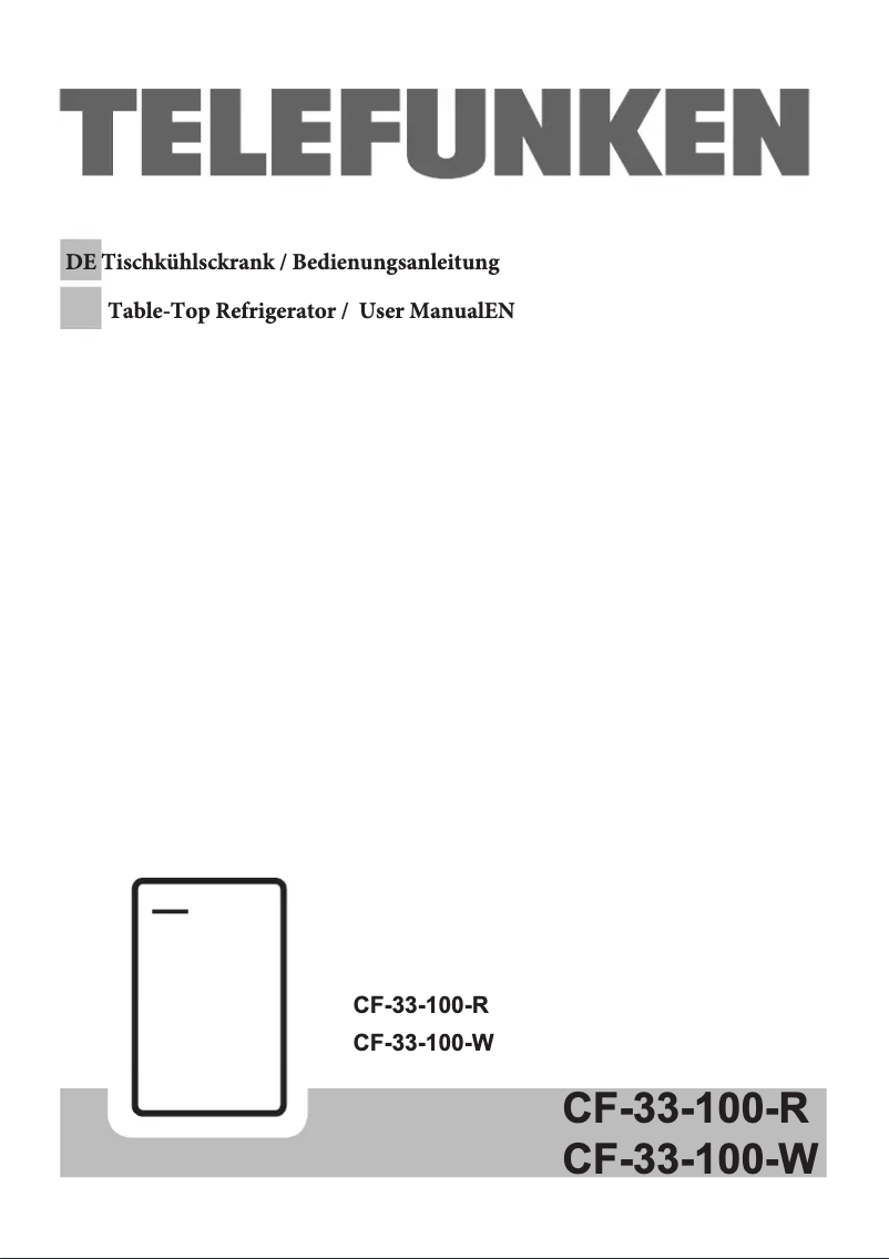 Page 1 de la notice Manuel utilisateur Telefunken CF-33-100-W