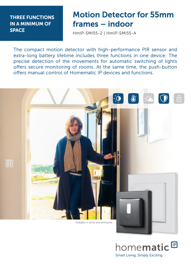 Page 1 de la notice Fiche technique Homematic IP HmIP-SMI55-A