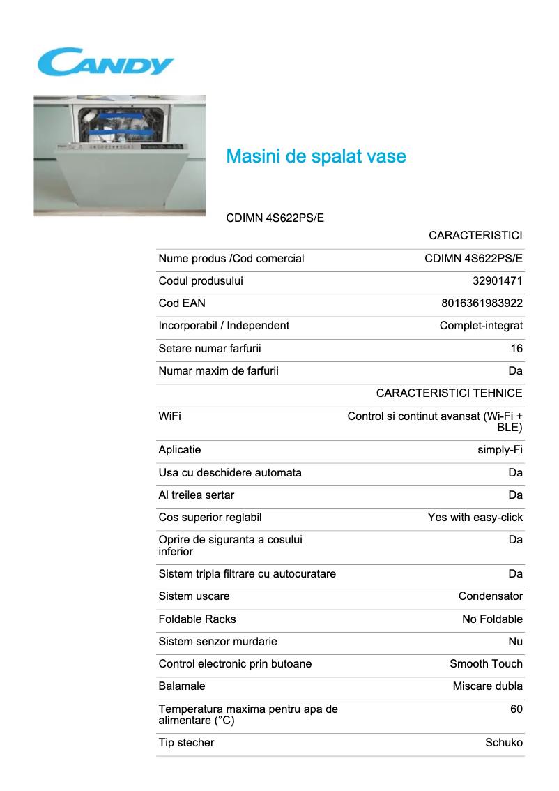 Image de la première page du manuel de l'appareil CDIMN 4S622PS