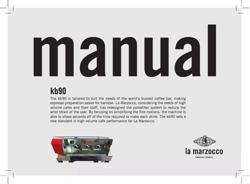 Page 1 de la notice Manuel utilisateur La Marzocco KB90