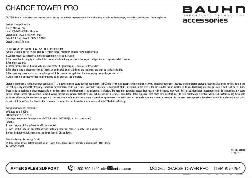 Page 1 de la notice Manuel utilisateur Bauhn Charge Tower Pro MPP 6000-S