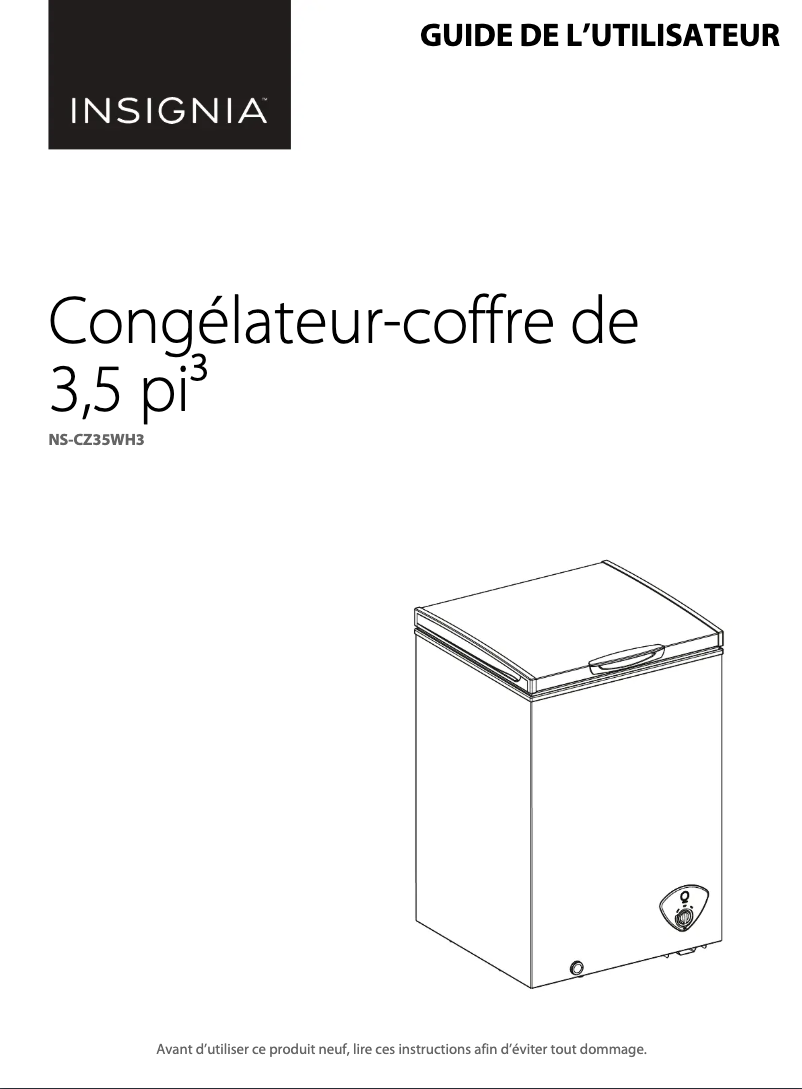 Page n°1 - Manuel utilisateur Insignia NS-CZ35WH3