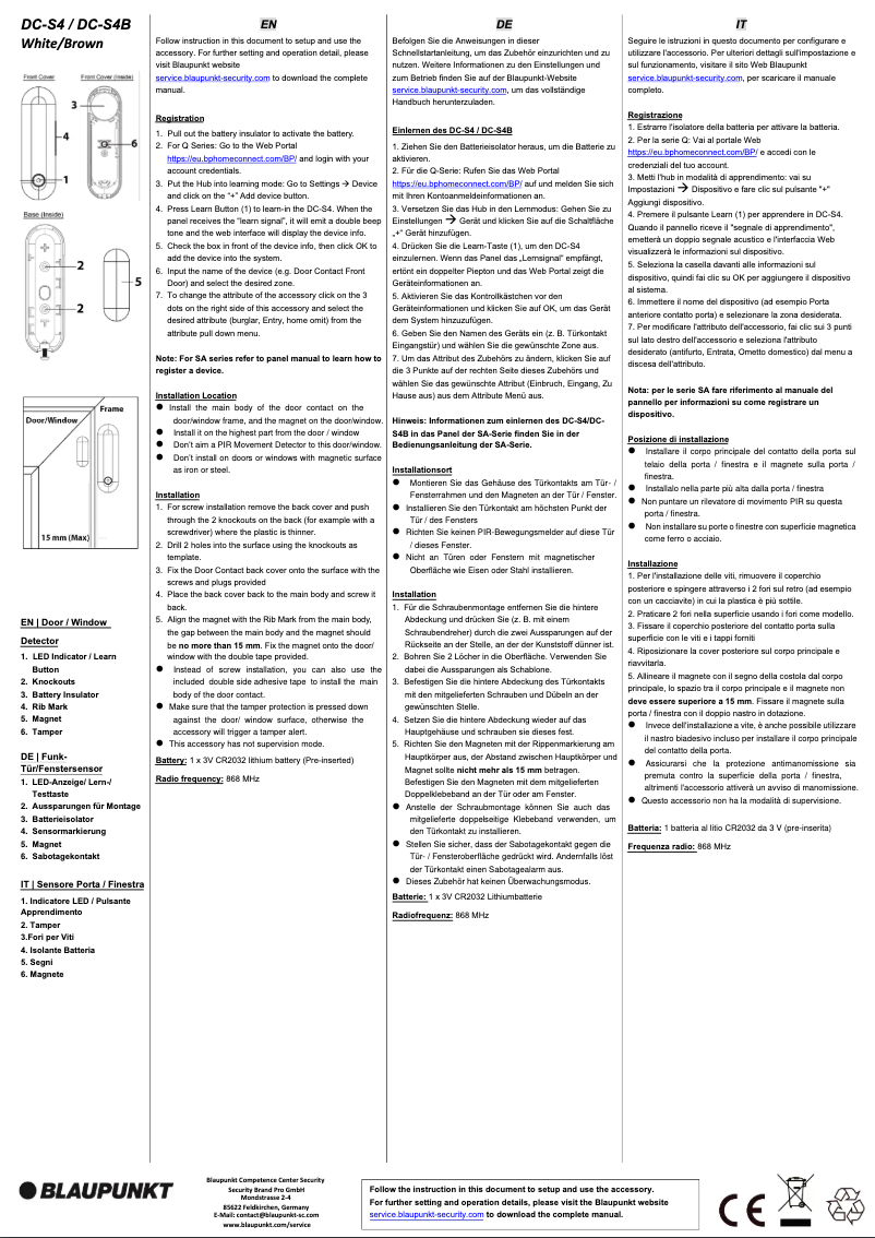 Image de la première page du manuel de l'appareil DC-S4