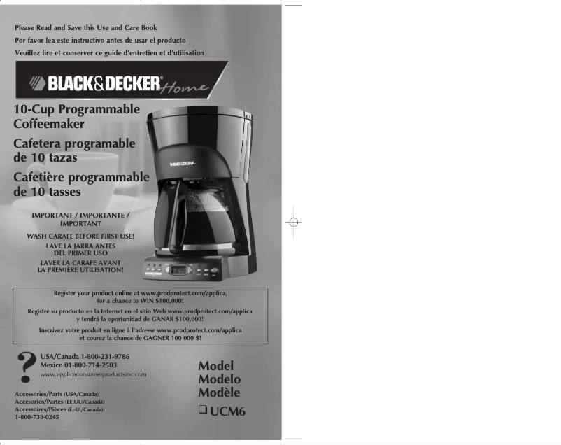 Page n°1 - Manuel utilisateur Black & Decker UCM6