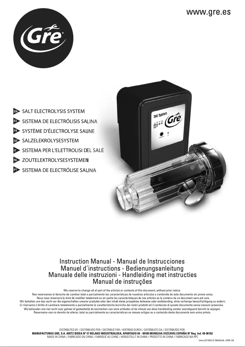 Imagen de la primera página del manual del dispositivo SCG60