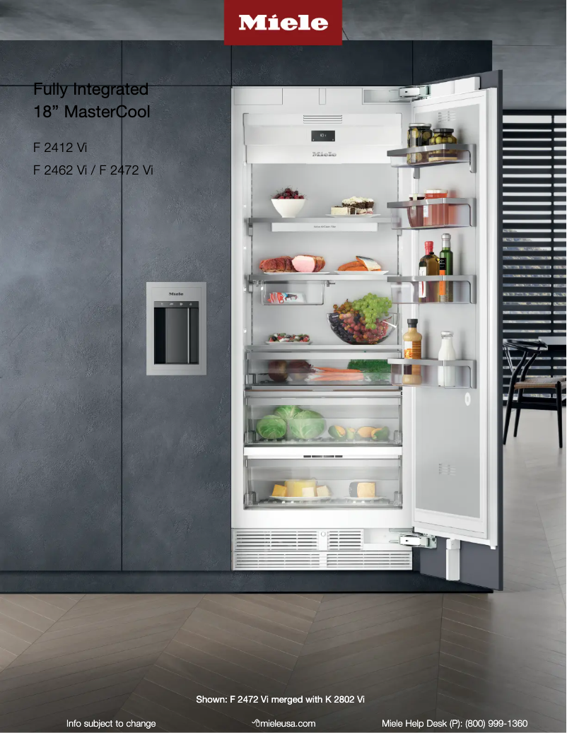 Page 1 de la notice Fiche technique Miele F 2412 Vi