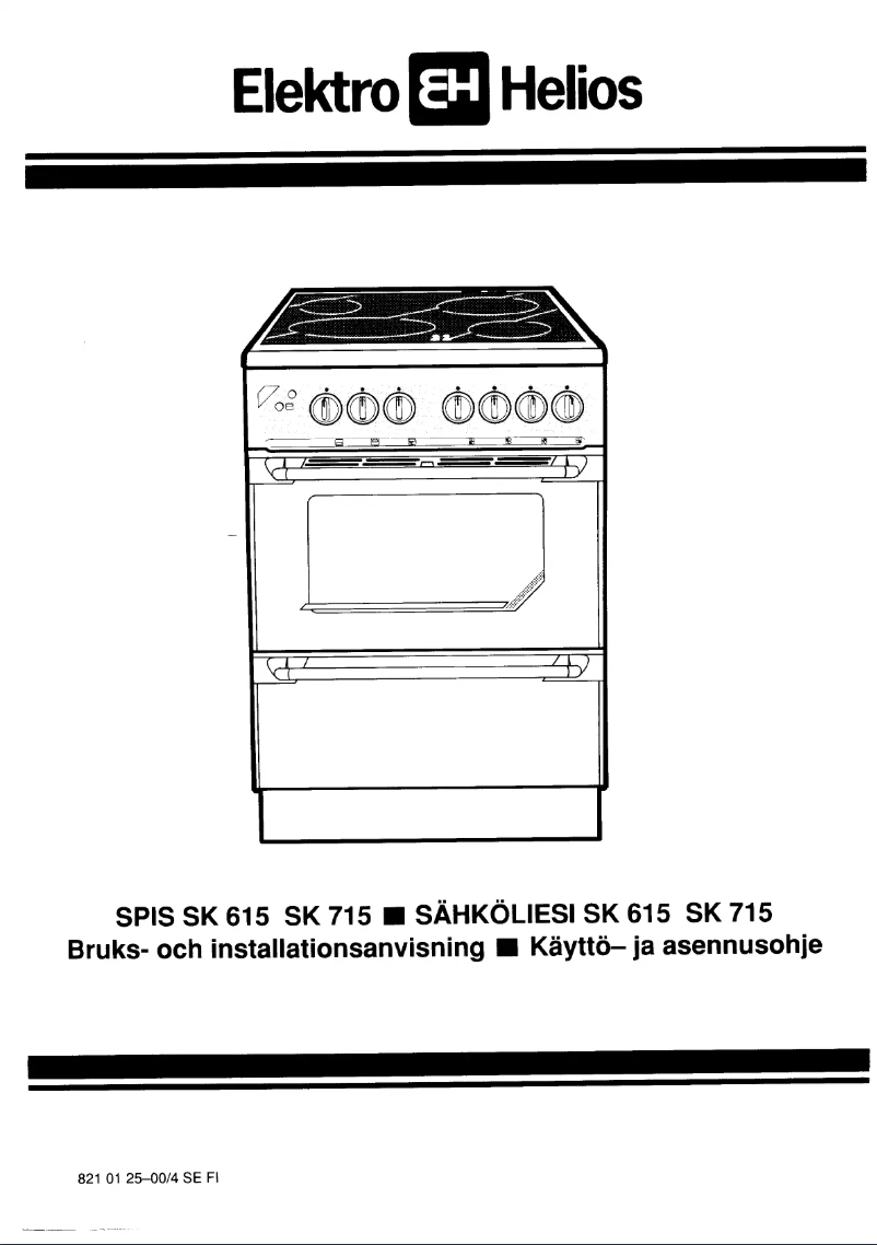 Page 1 de la notice Manuel utilisateur Elektro Helios SK615