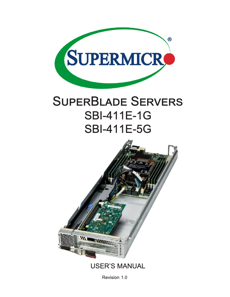 Page 1 de la notice Manuel utilisateur Supermicro SuperBlade SBI-411E-5G