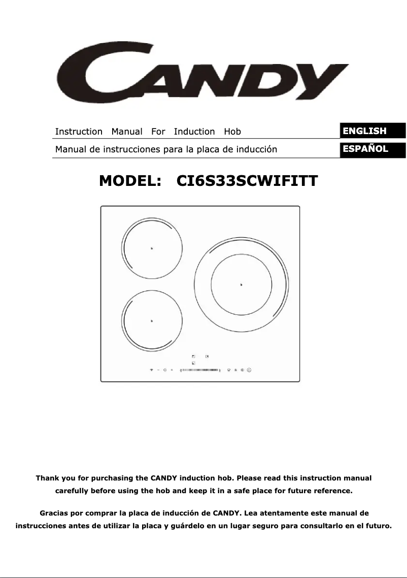 Page 1 de la notice Manuel utilisateur Candy CI6S33SCWIFITT