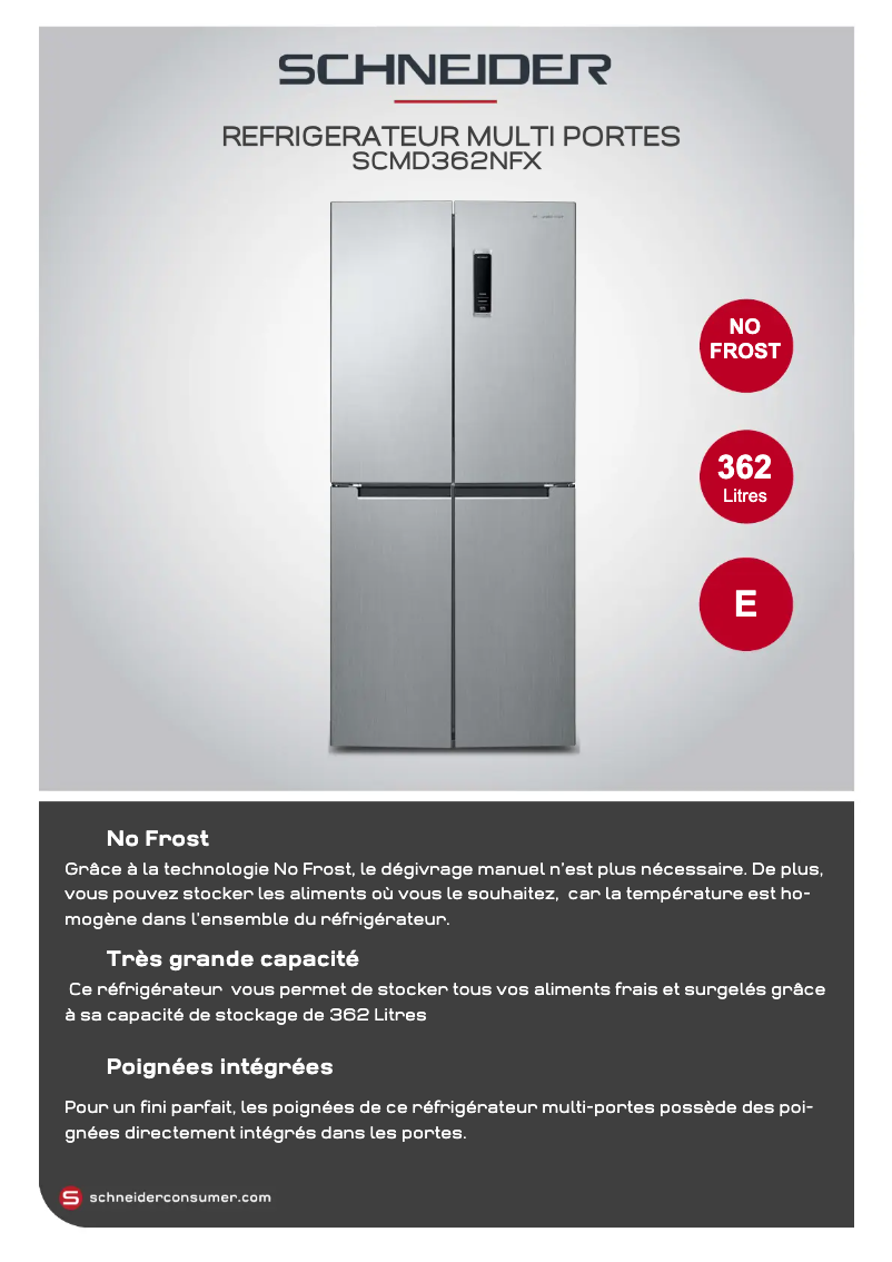 Page 1 de la notice Fiche technique Schneider SCMD362NFX