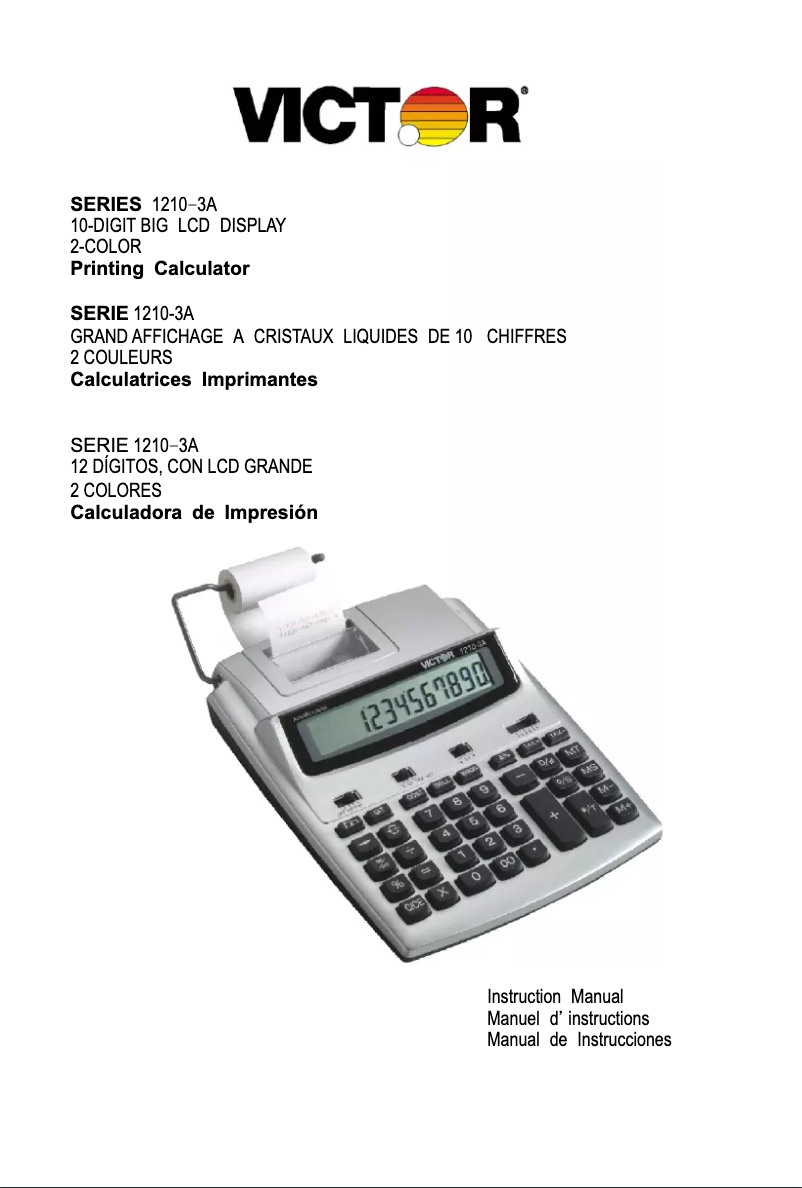 Page 1 de la notice Manuel utilisateur Victor 1210-3A
