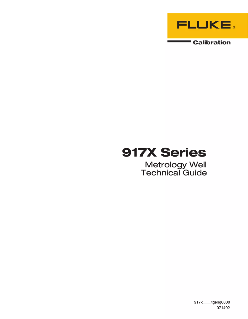 Page 1 de la notice Manuel utilisateur Fluke 9170