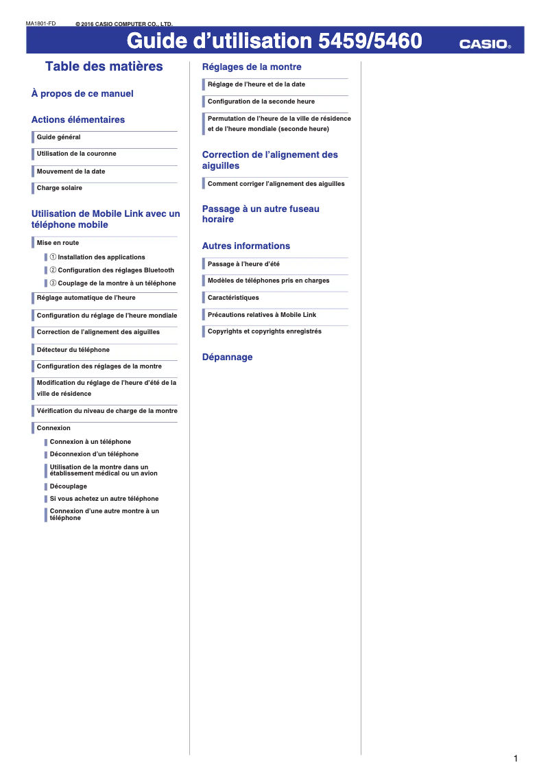 Page n°1 - Manuel utilisateur Casio Sheen SHB-200