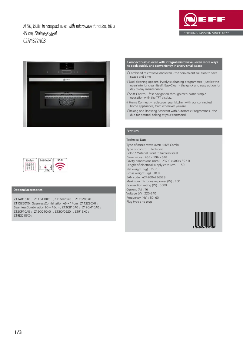Image de la première page du manuel de l'appareil C27MS22H0B