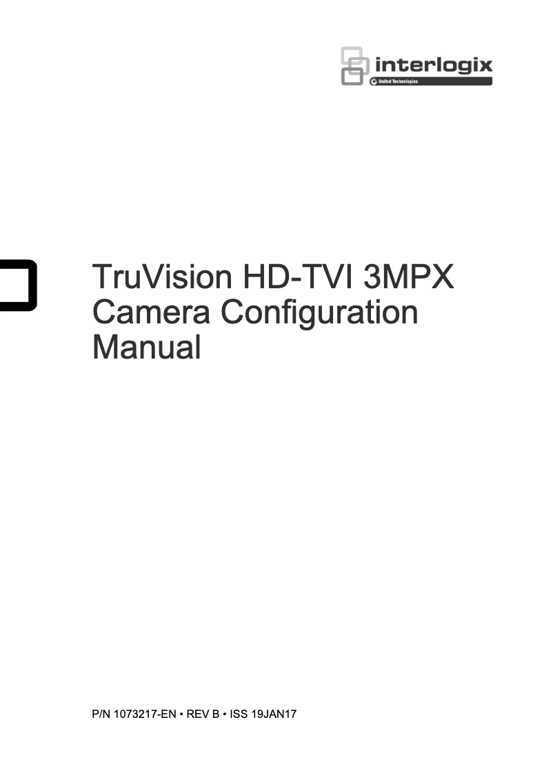 Page n°1 - Manuel utilisateur Interlogix TruVision TVT-4403