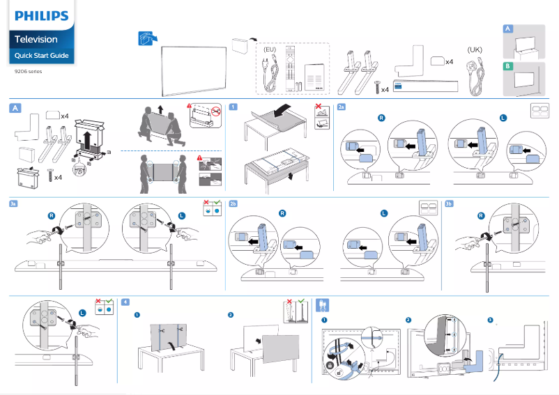 Page 1 de la notice Guide de démarrage rapide Philips 65PUS9206