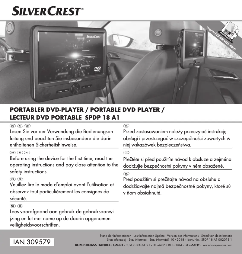 Page 1 de la notice Manuel utilisateur SilverCrest SPDP 18 A1
