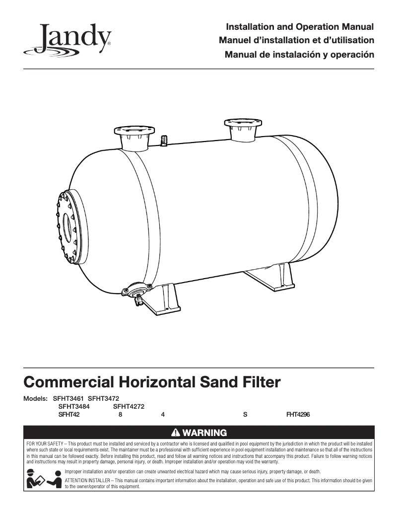 Page n°1 - Manuel utilisateur JANDY SFHT4296