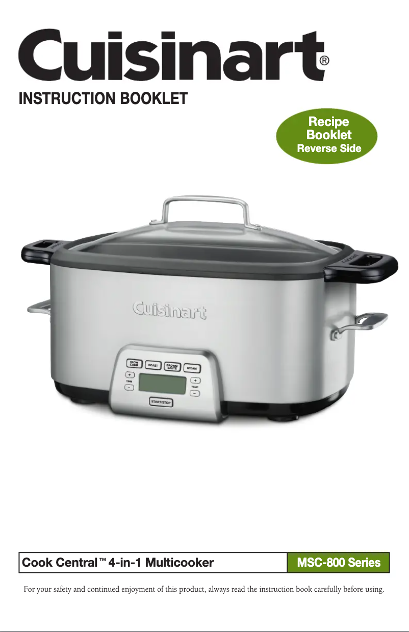 Image de la première page du manuel de l'appareil MSC-800