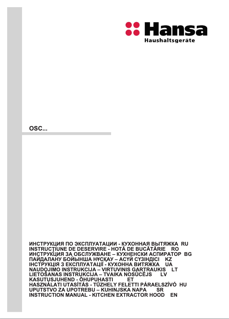 Page n°1 - Manuel utilisateur Hansa OSC5111BH
