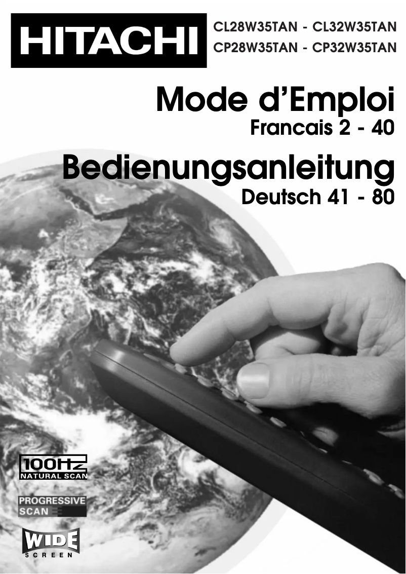 Page n°1 - Manuel utilisateur Hitachi CP32W35TAN