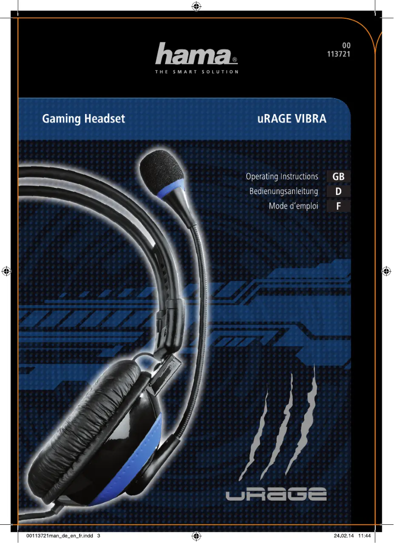 Page 1 de la notice Manuel utilisateur Hama Urage Vibra 00113721