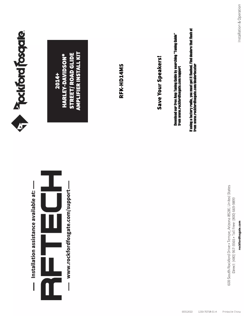 Page 1 de la notice Manuel utilisateur Rockford Fosgate HD9813SG-STG3