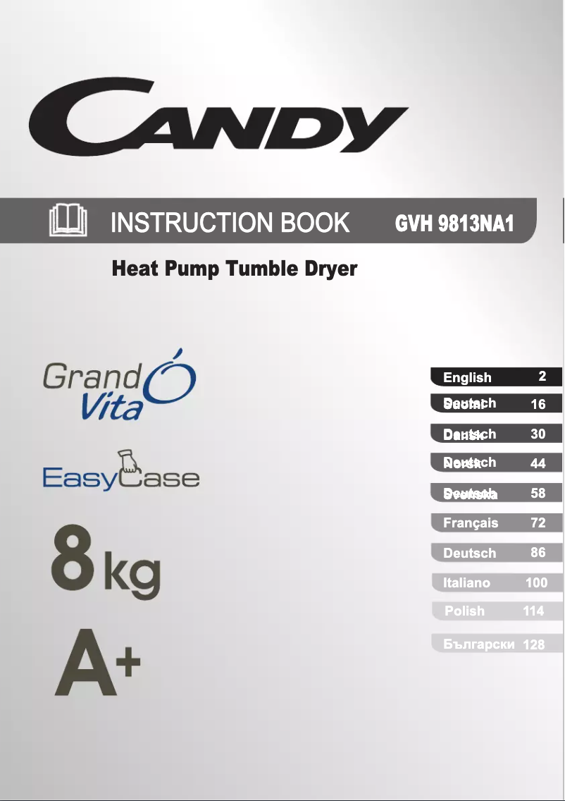 Page 1 de la notice Manuel utilisateur Candy GVH 9813NA1-S