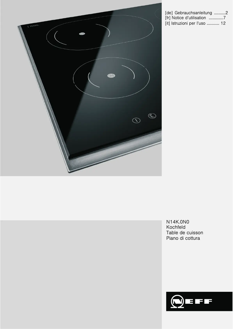 Page n°1 - Manuel utilisateur Neff NK 1420 N