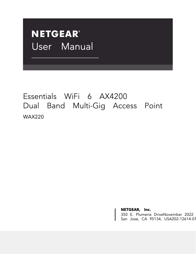 Page 1 de la notice Manuel utilisateur Netgear WAX220