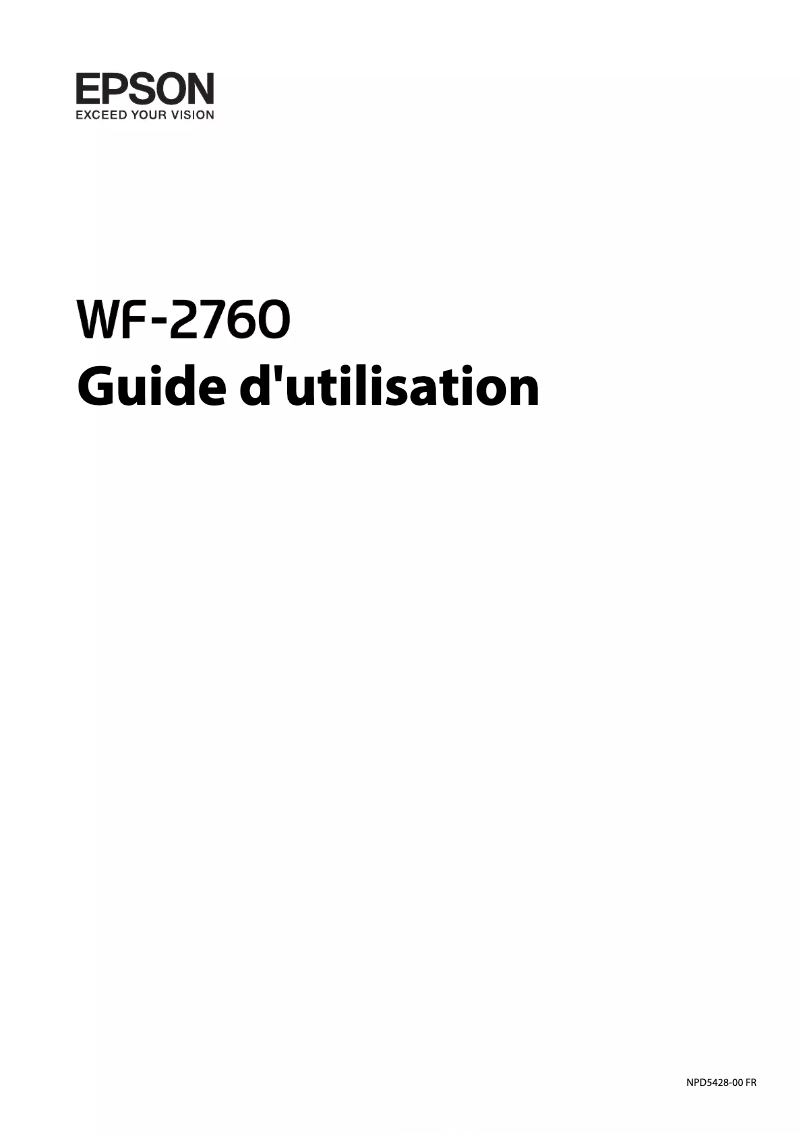 Image de la première page du manuel de l'appareil WorkForce WF-2760DWF