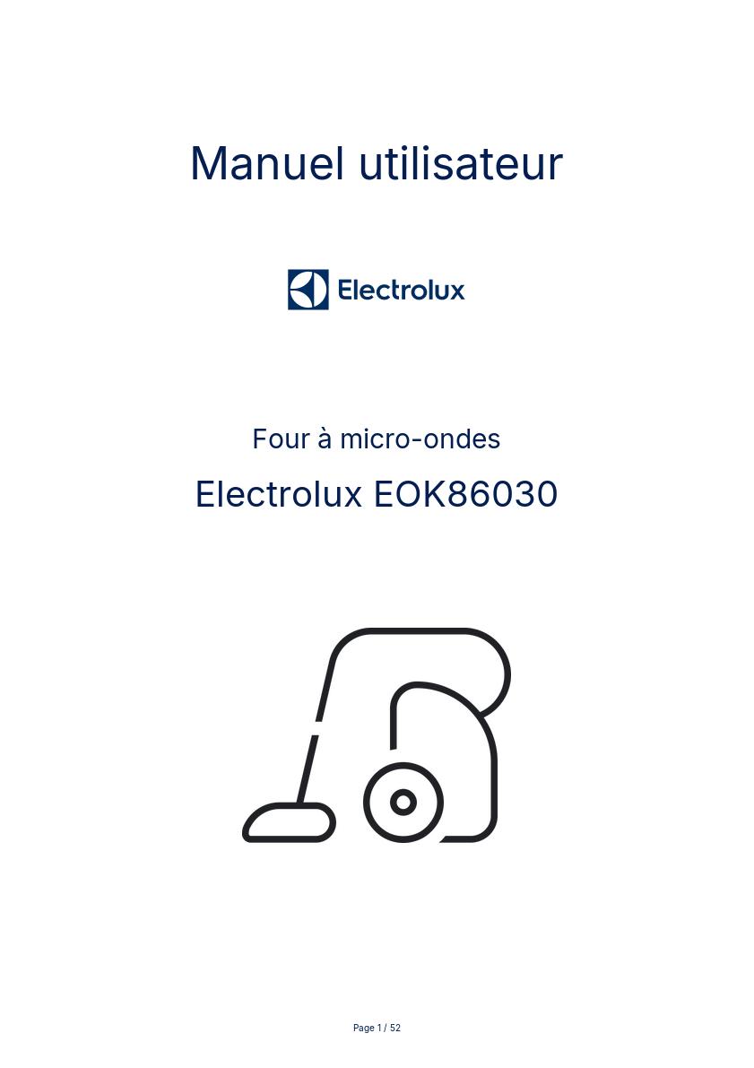 Image de la première page du manuel de l'appareil EOK86030