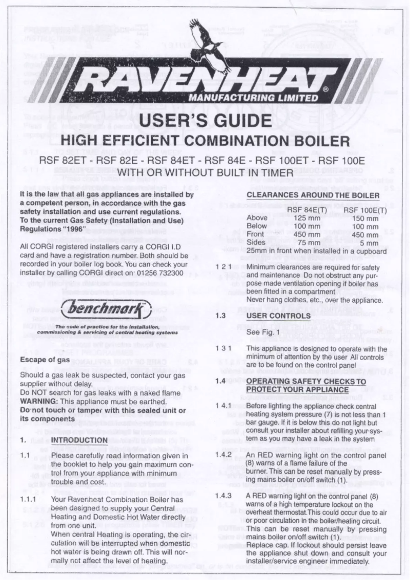 Page n°1 - Manuel utilisateur Ravenheat RSF 84E