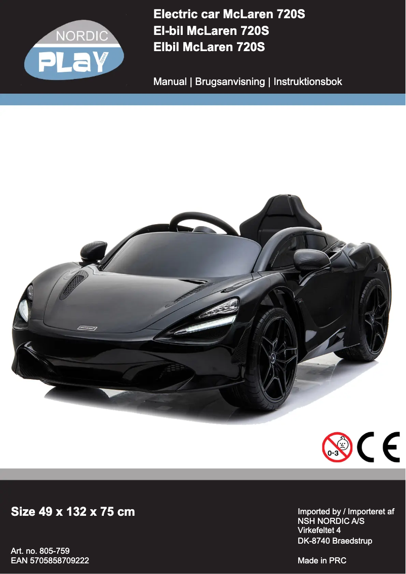 Page 1 de la notice Manuel utilisateur Nordic Play 805-759