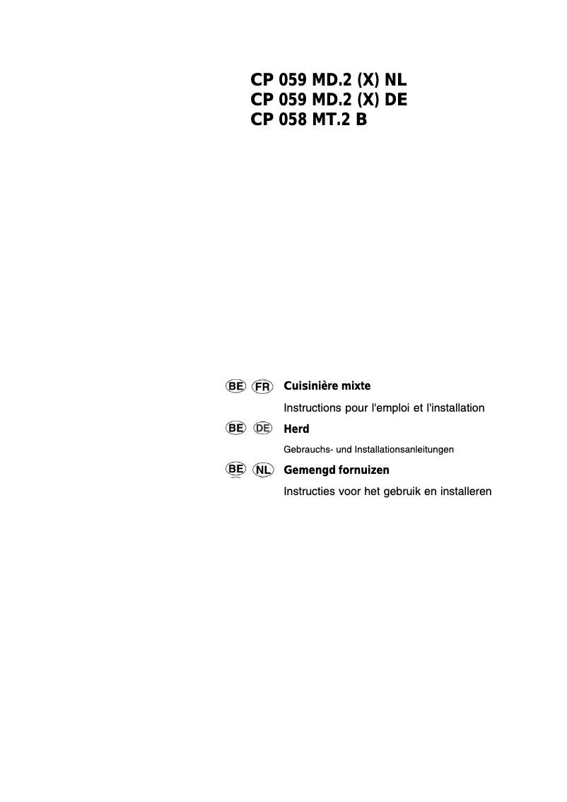 Page n°1 - Manuel utilisateur Hotpoint Ariston CP059MD2X