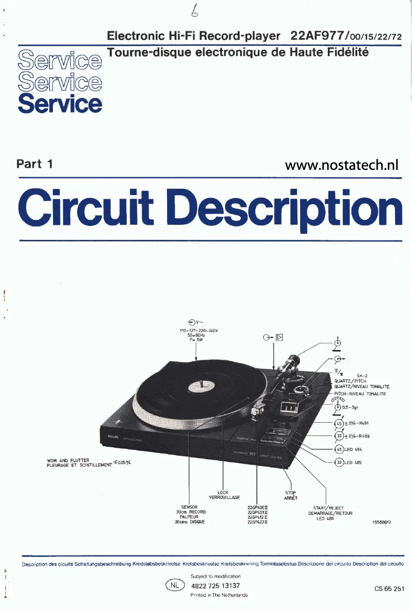 Imagen de la primera página del manual del dispositivo 22AF977