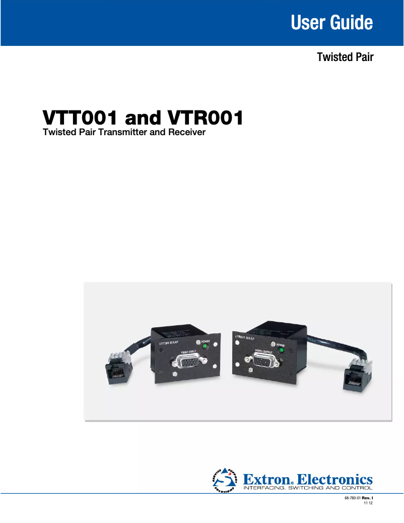 Image de la première page du manuel de l'appareil VTR001