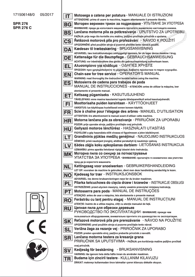 Page n°1 - Manuel utilisateur Stiga SPR 276