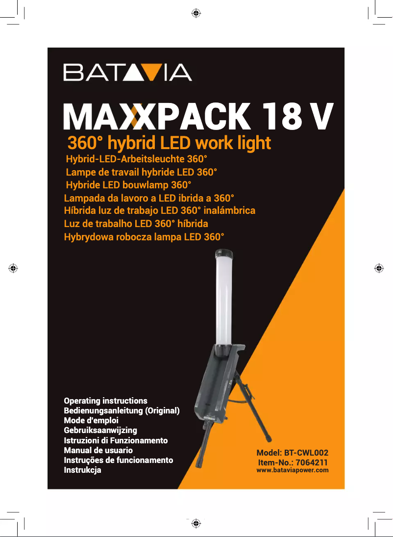 Page n°1 - Manuel utilisateur Batavia Maxxpack 18V BT-CWL002