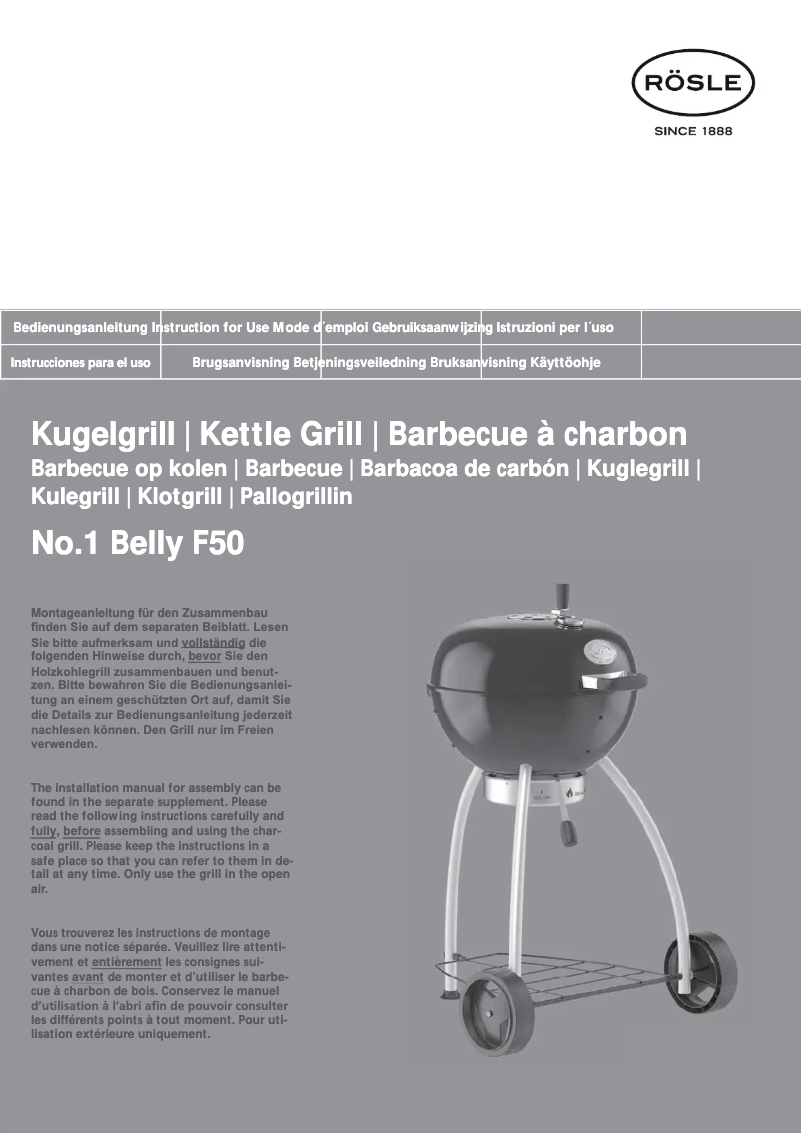 Page 1 de la notice Manuel utilisateur Roesle No.1 Belly F50