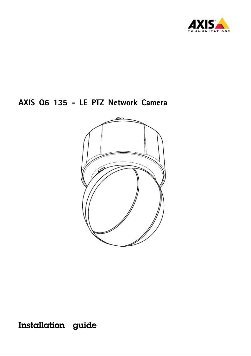 Page 1 de la notice Guide d'installation Axis Q6135-LE