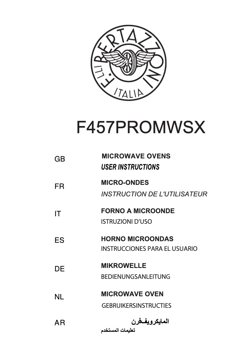 Page n°1 - Guide d'installation Bertazzoni F457PROMWSX