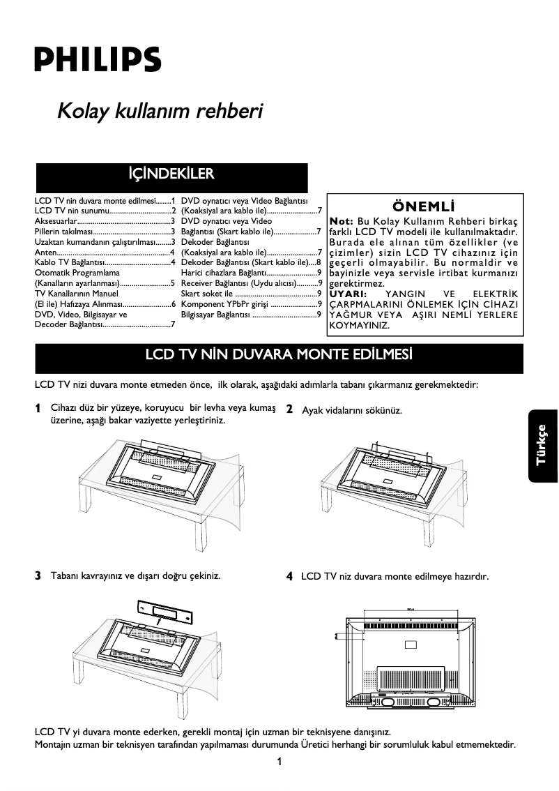 Page 1 de la notice Guide de démarrage rapide Philips 20PF1000