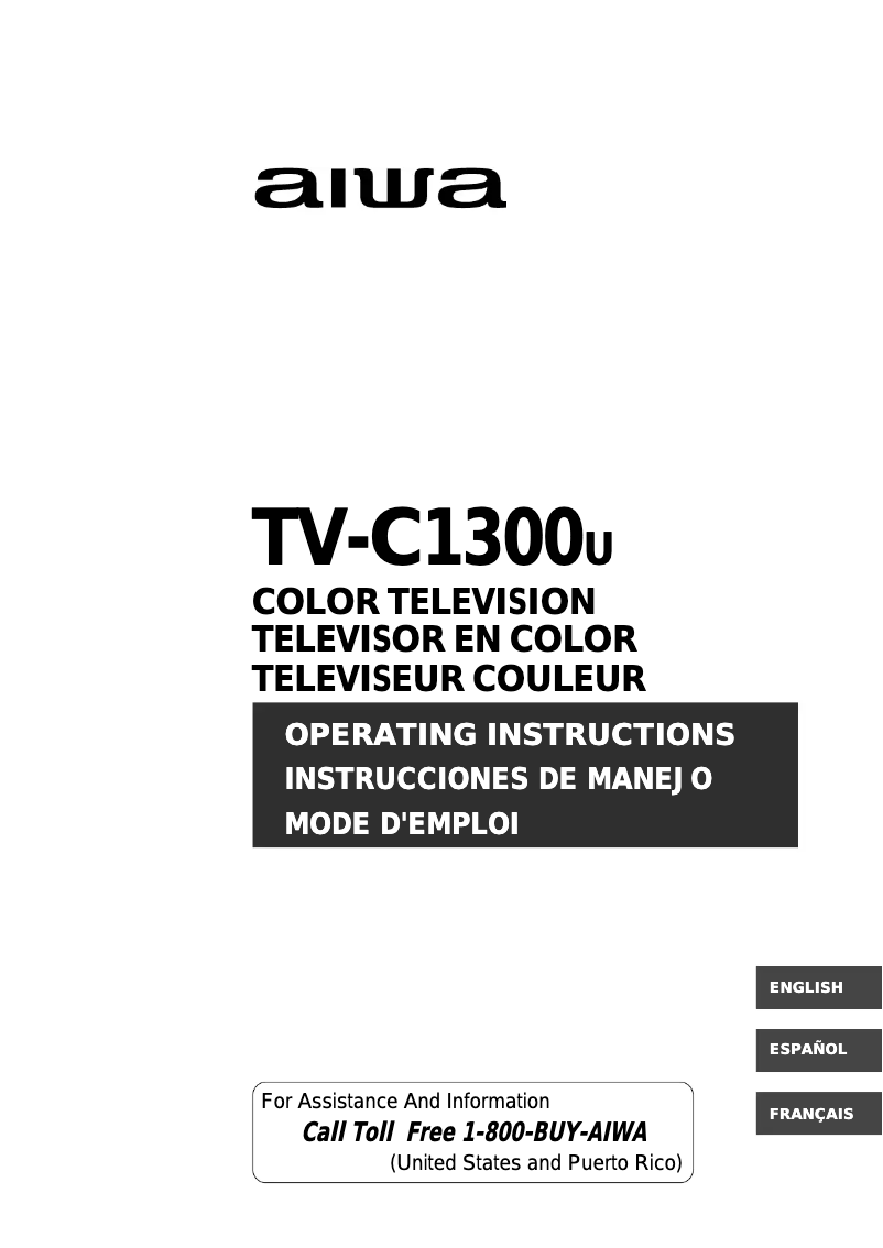 Página 1 del manual Manual de usuario Aiwa TV-C1300u